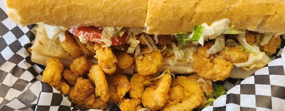 1 2 Fried Shrimp Poboy and 1 2 Fried Catfish Poboy